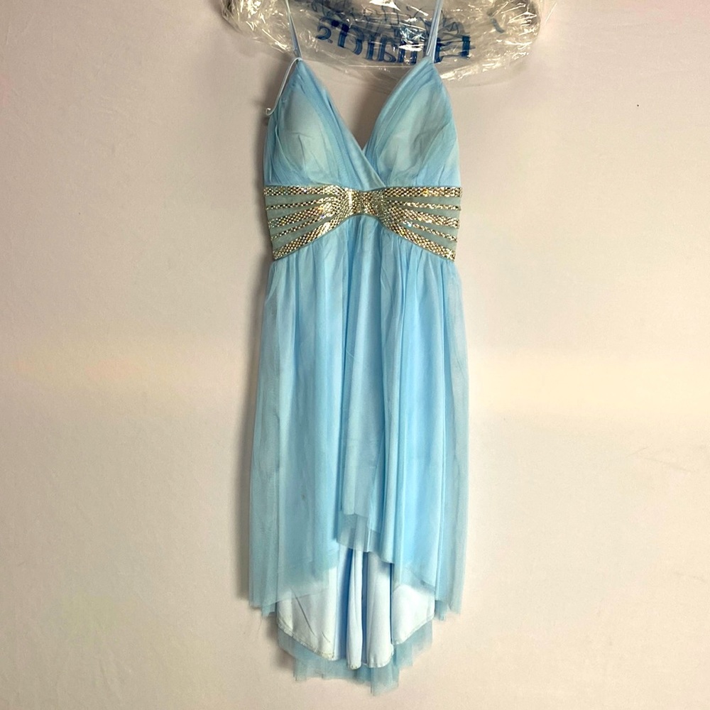 Hi low blue mini dress